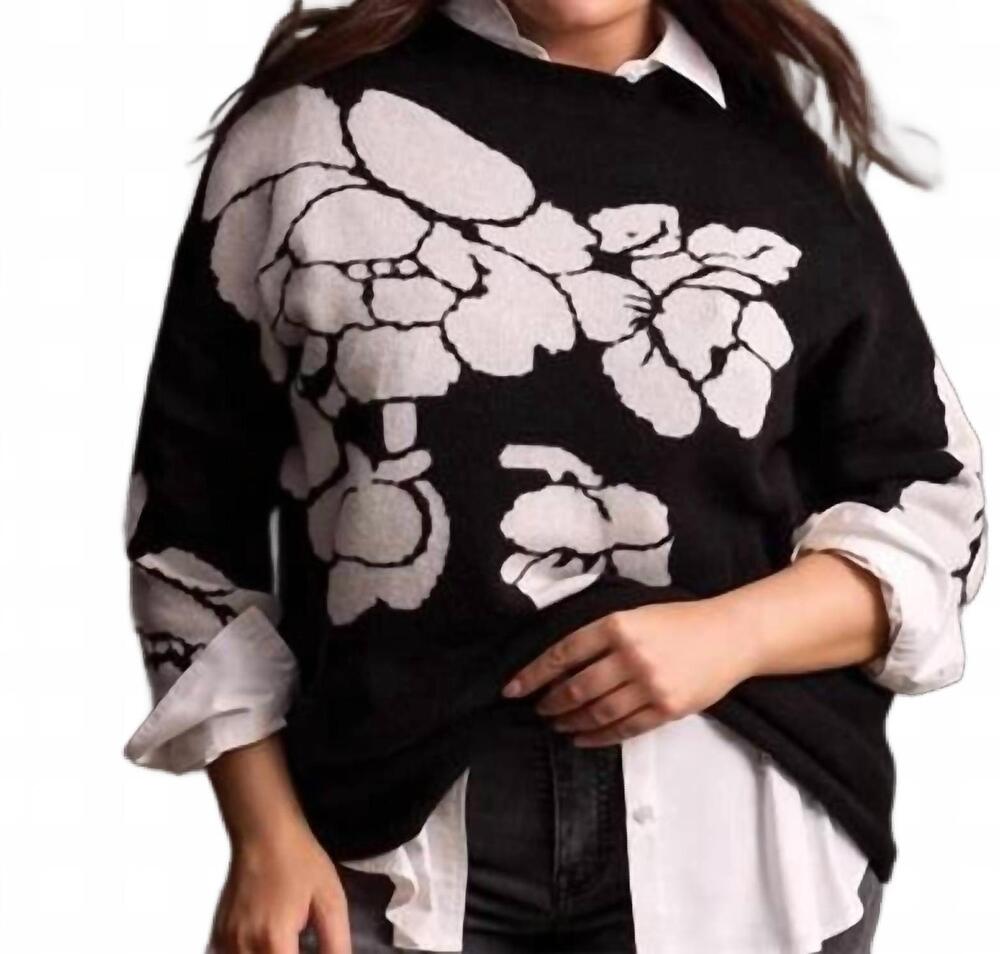 NEW TRIBAL long sleeve funnel neck sweater in black